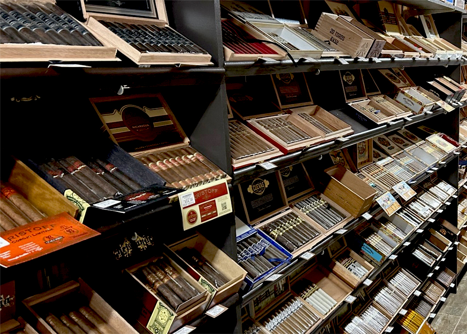 Premium humidors displayed in store